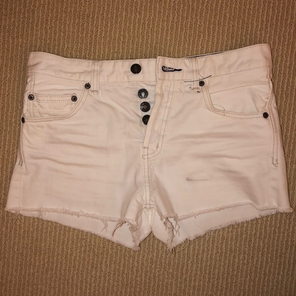 White Jean Shorts - Picture 1 of 5